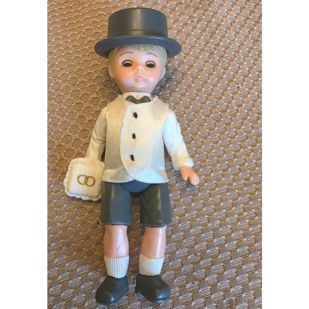 Madame Alexander Ring Bearer Doll Vintage Blonde Boy Top Hat Wedding 5.25 Inch